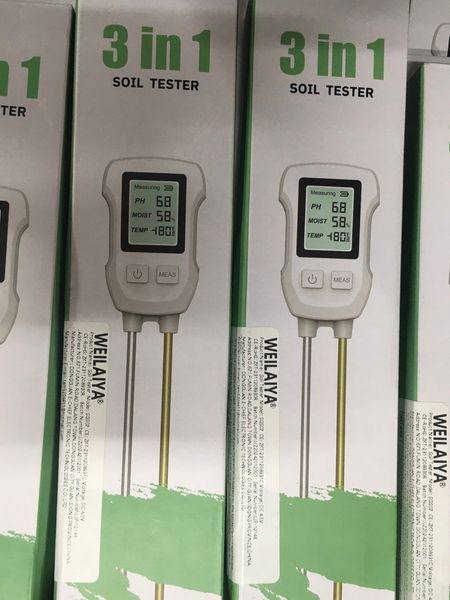 SOIL TESTER 3 in 1 WEIAIYA / Тестер ґрунту Цифровий дисплей РК-екран PH/Вологість/Температура Металевий датчик, 216 фото